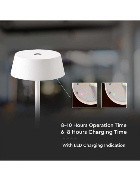 Lampada LED da tavolo bianco nero touch wireless