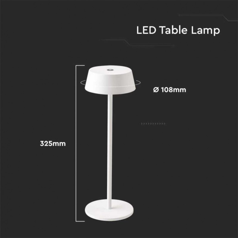 Lampada LED da tavolo bianco nero touch wireless