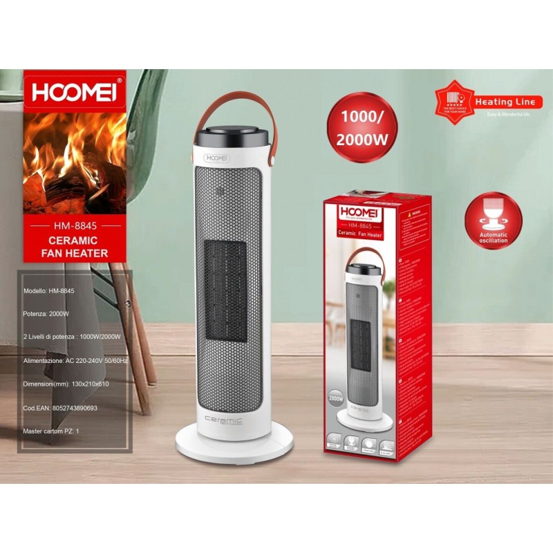 Termoventilatore oscillante stufa in ceramica...