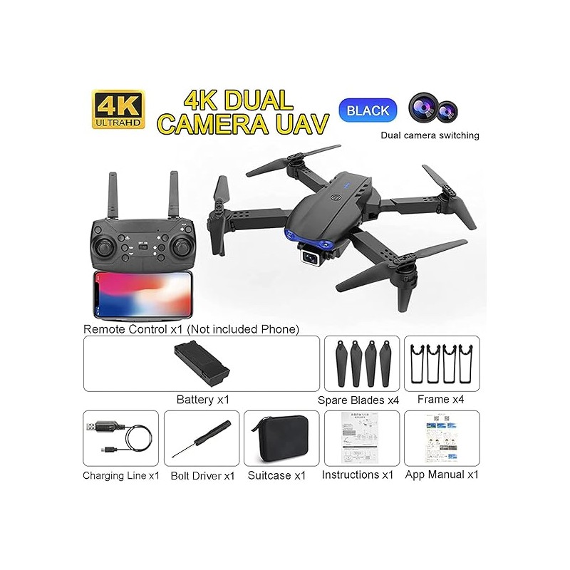 Drone portatile 4k doppia fotocamera