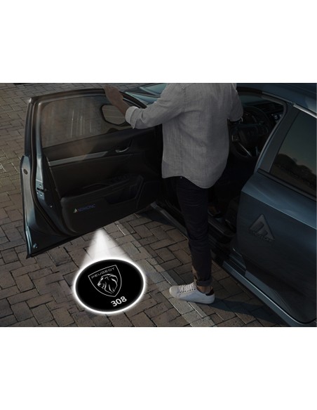 Luci sottoporta Peugeot nuovo logo 308 kit Carbonio