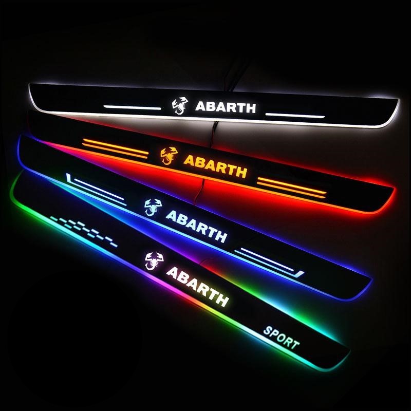 2pz anteriore battitacco LED Abarth RGB senza fili adesivo