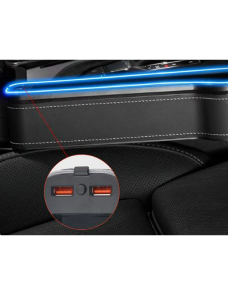 Scatola Portaoggetti sedile Auto rgb, doppio USB