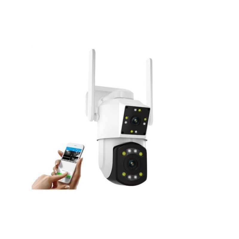 Telecamera di sicurezza WiFi 4 megapixel doppio...