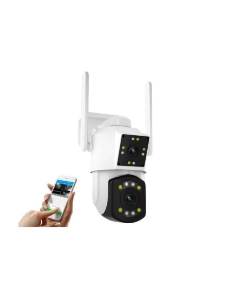 Telecamera di sicurezza WiFi 4 megapixel doppio obiettivo
