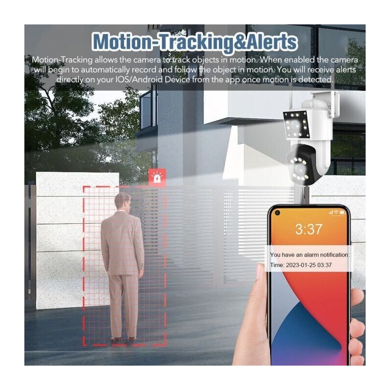 Telecamera di sicurezza WiFi 4 megapixel doppio...