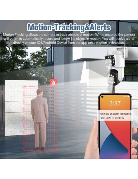 Telecamera di sicurezza WiFi 4 megapixel doppio obiettivo