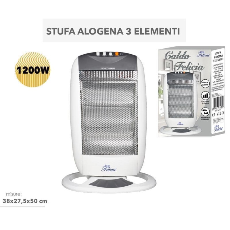 Stufa alogena 3 elementi 1200W