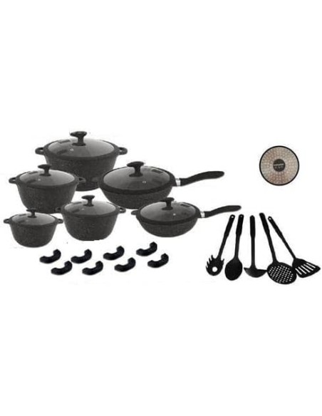 Set Batteria bavaria di Pentole DG Pietra Antiaderente 25 Pezzi