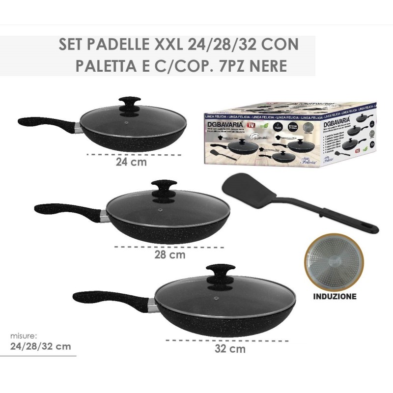 Set 3 padelle DGBAVARIA antiaderenti nere