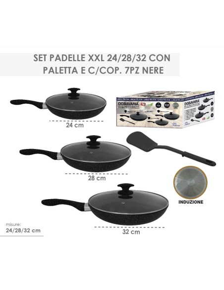 Set 3 padelle DGBAVARIA antiaderenti nere