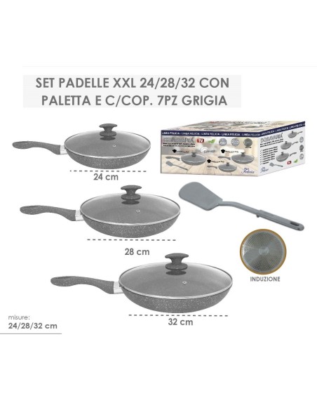 Set 3 padelle DGBAVARIA antiaderenti grigio