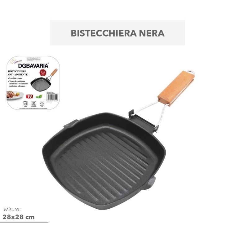 Bistecchiera nera DGBAVARIA antiaderente