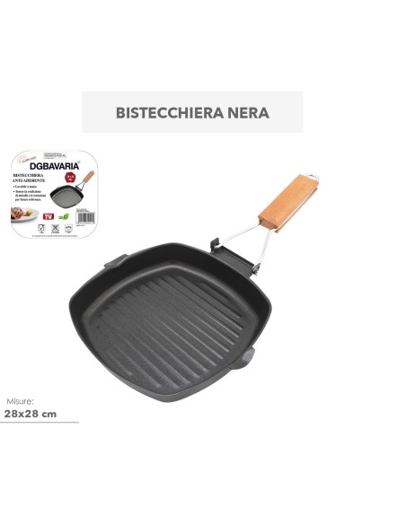Bistecchiera nera DGBAVARIA antiaderente