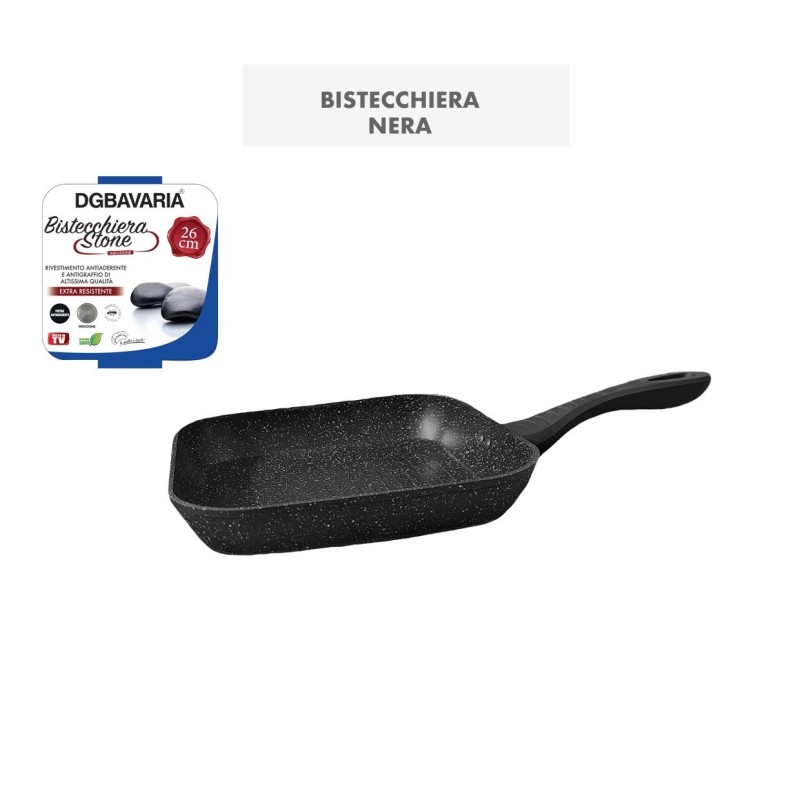 Bistecchiera liscia DGBAVARIA nera antiaderente