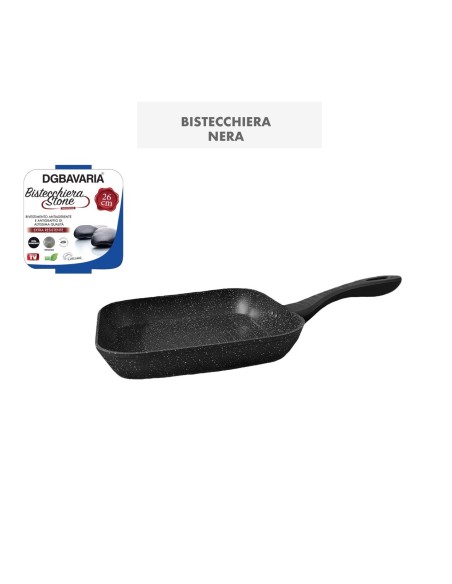 Bistecchiera liscia DGBAVARIA nera antiaderente