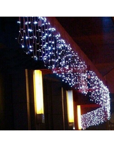 Luci di Natale da esterno cascata bianco giallo 5m