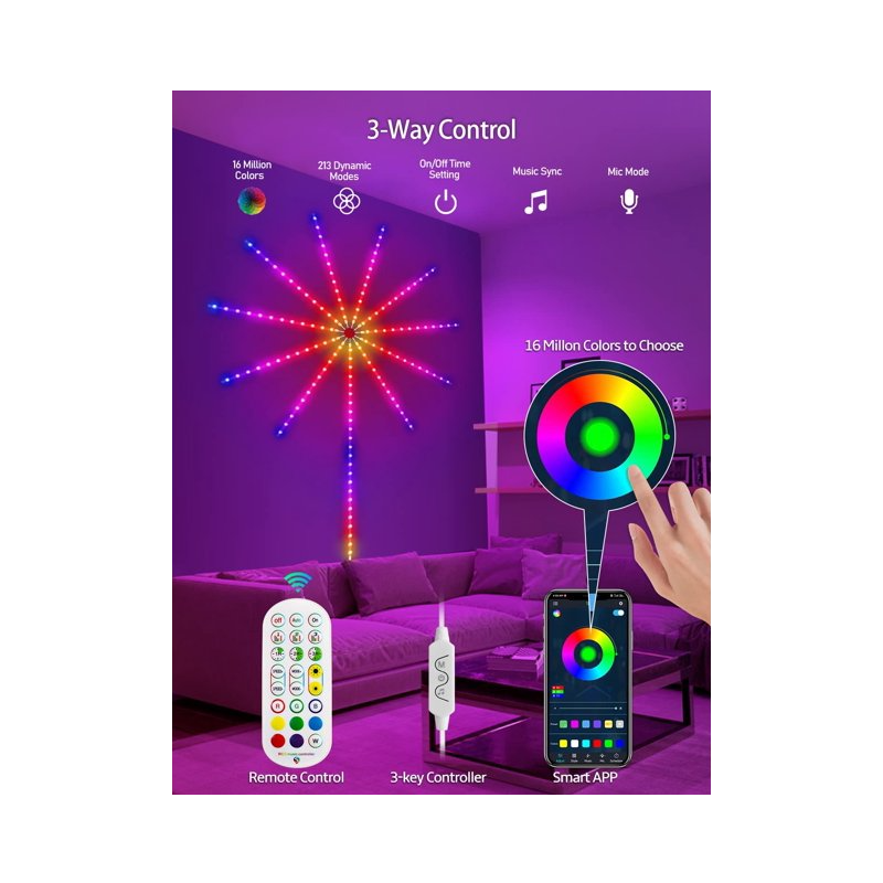 Strisce luminose led rgb app controllo effetti
