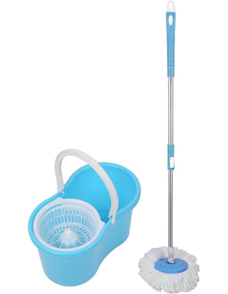 Secchio Mocio Rotante Cestello Lavapavimenti in Microfibra