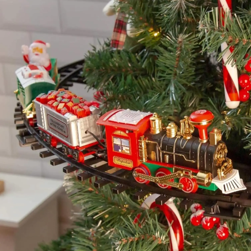 Natale Pista Treno in Plastica Per Albero con...