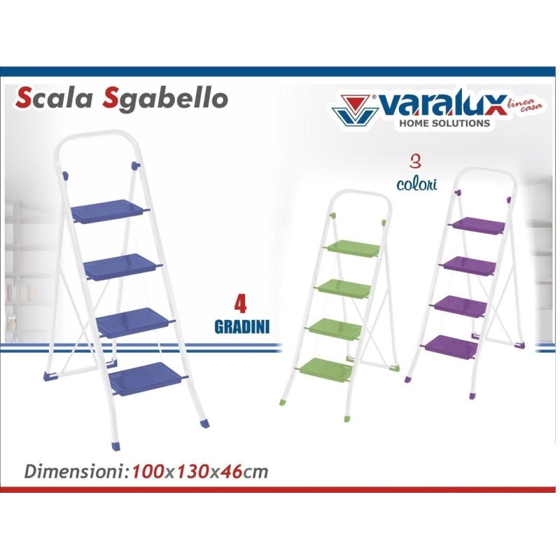 Scala sgabello 4 scalini colorato  Varalux acciaio