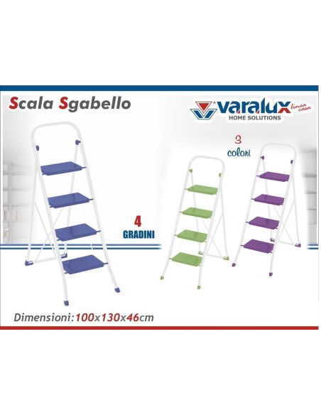 Scala sgabello 4 scalini colorato  Varalux acciaio