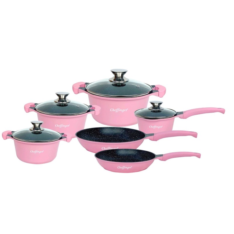 Batteria in pietra Cheffinger 10pz Rosa
