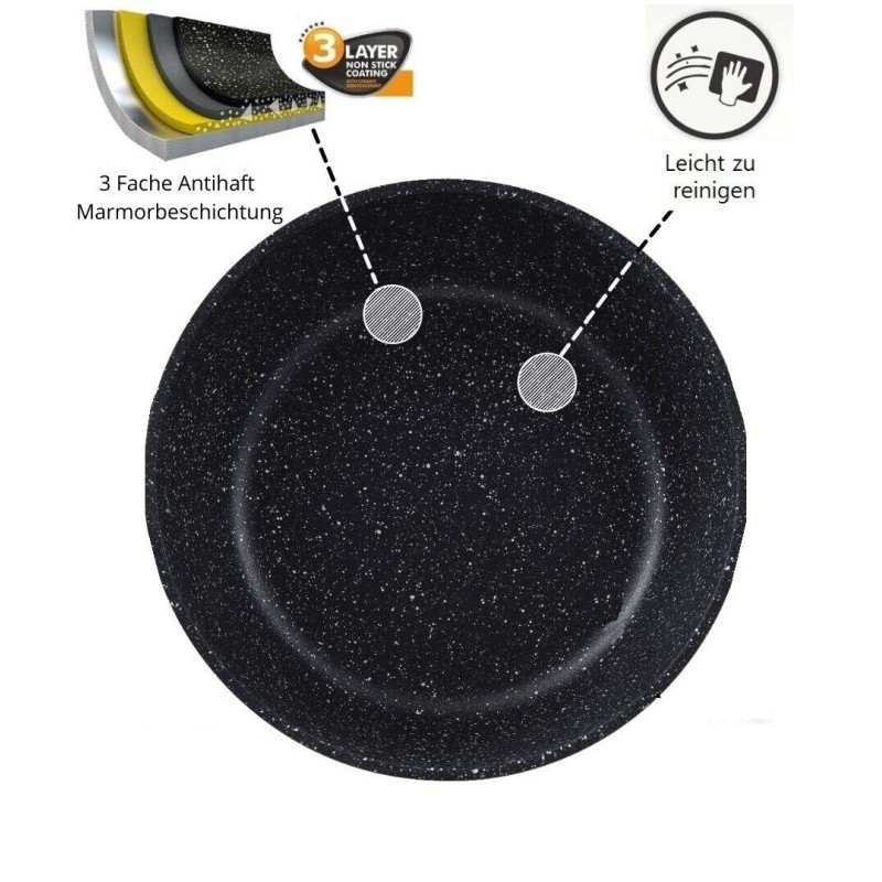 Set pentole a induzione pentole diamantate Nero...