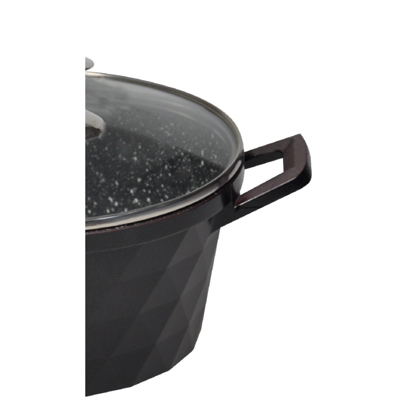 Set pentole a induzione pentole diamantate Nero...