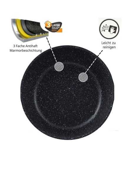 Set pentole a induzione pentole diamantate Nero Cheffinger