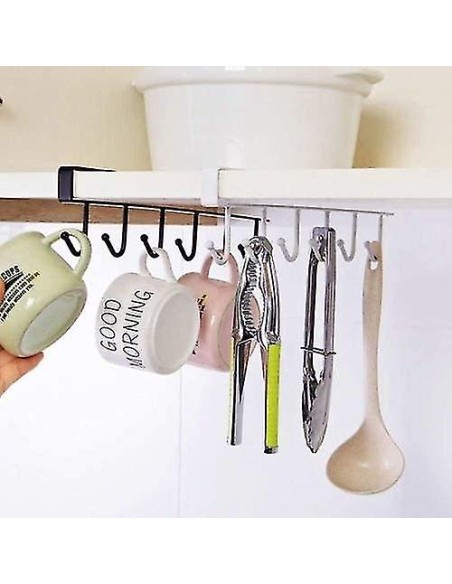 Portaganci multifunzione con ganci da appendere sotto ripiani e tazze di asciugatura