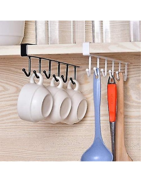 Portaganci multifunzione con ganci da appendere sotto ripiani e tazze di asciugatura