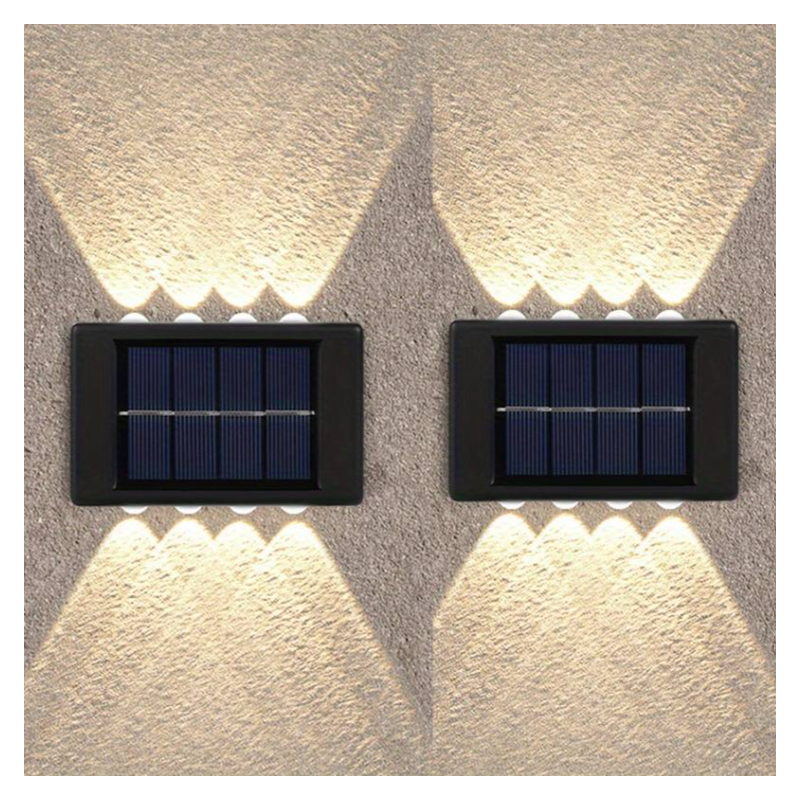 2pz. luci solare impermeabile da parete da esterno