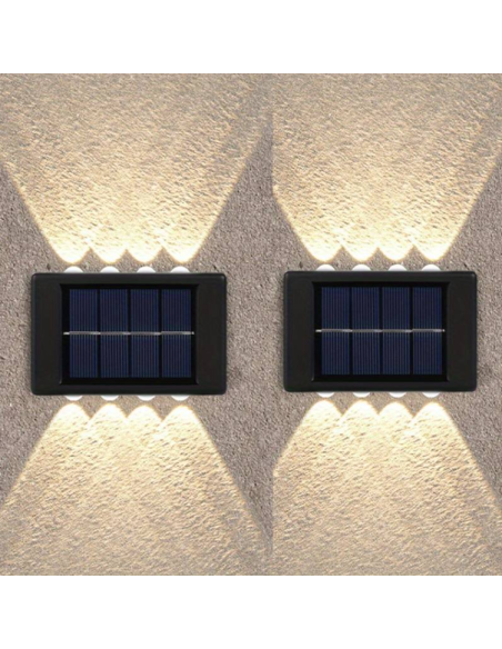 2pz. luci solare impermeabile da parete da esterno