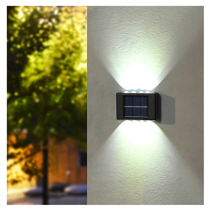 2pz. luci solare impermeabile da parete da esterno