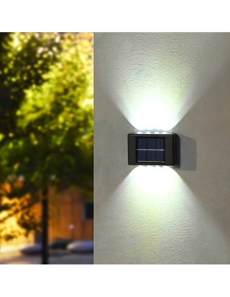 2pz. luci solare impermeabile da parete da esterno