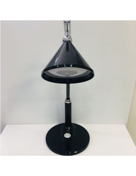 lampada da tavolo LED nero argento