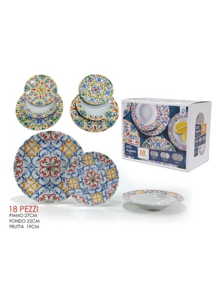 Maiolica Servizio Piatti Porcellana 18pz cucina