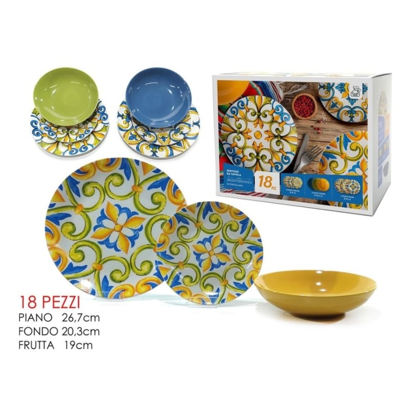 Servizio Piatti Porcellana 18pz mix