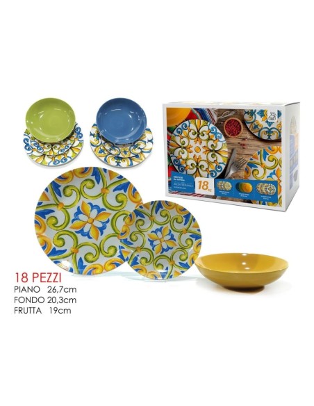 Servizio Piatti Porcellana 18pz mix