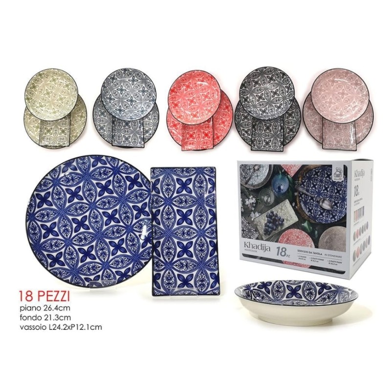 Servizio Piatti Porcellana 18pz Jeanette