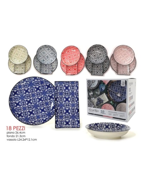 Servizio Piatti Porcellana 18pz Jeanette