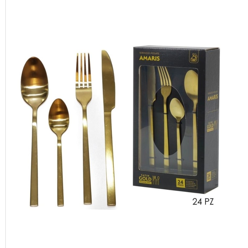Set Posate ORO 24pz satinato