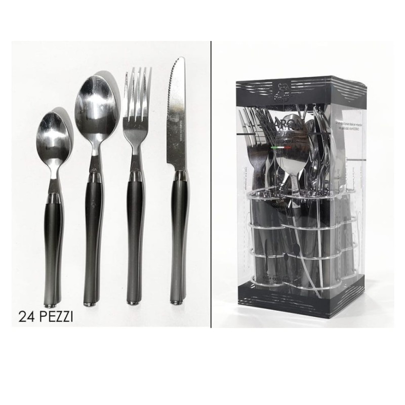 Set Posate Sharon Acciaio grigio 24pz
