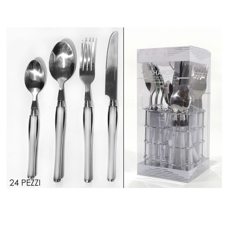 Set Posate Sharon Acciaio bianco 24pz