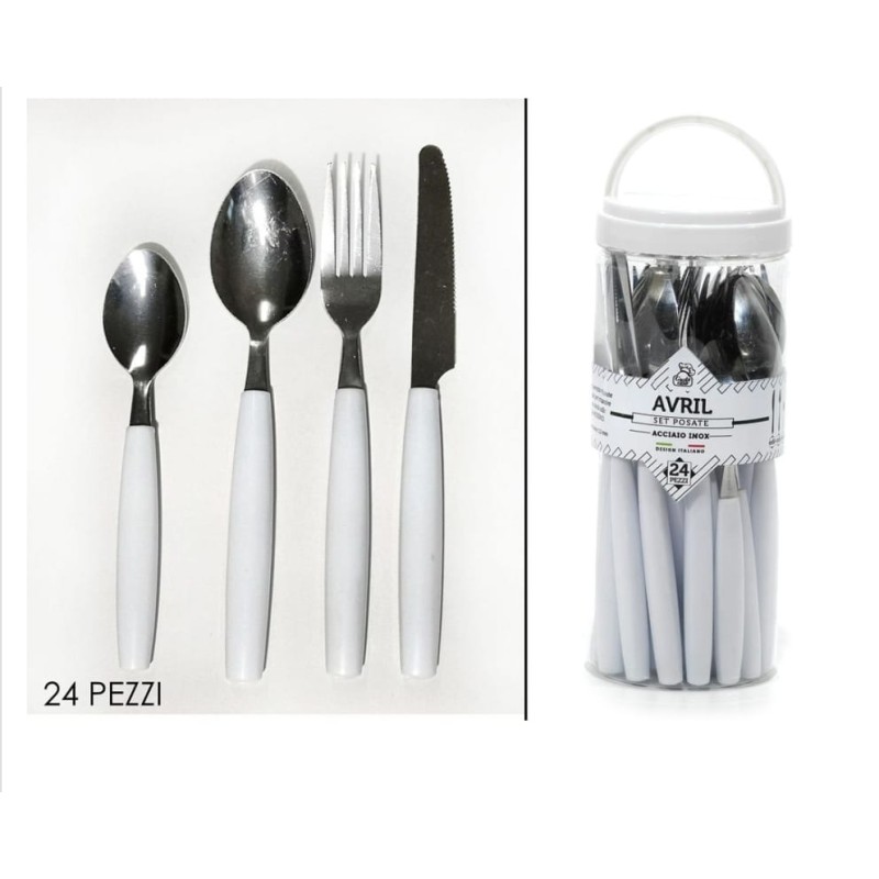 Set Posate Avril bianco 24pz