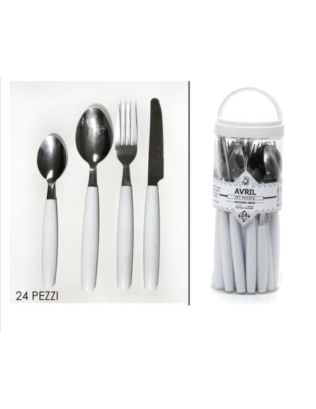 Set Posate Avril bianco 24pz
