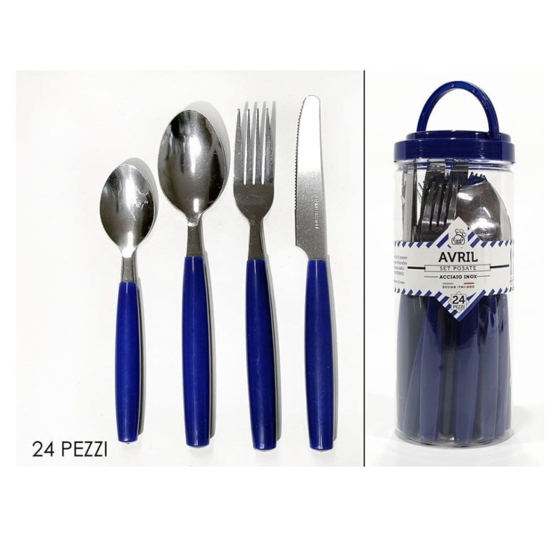 Set Posate Avril blu 24pz