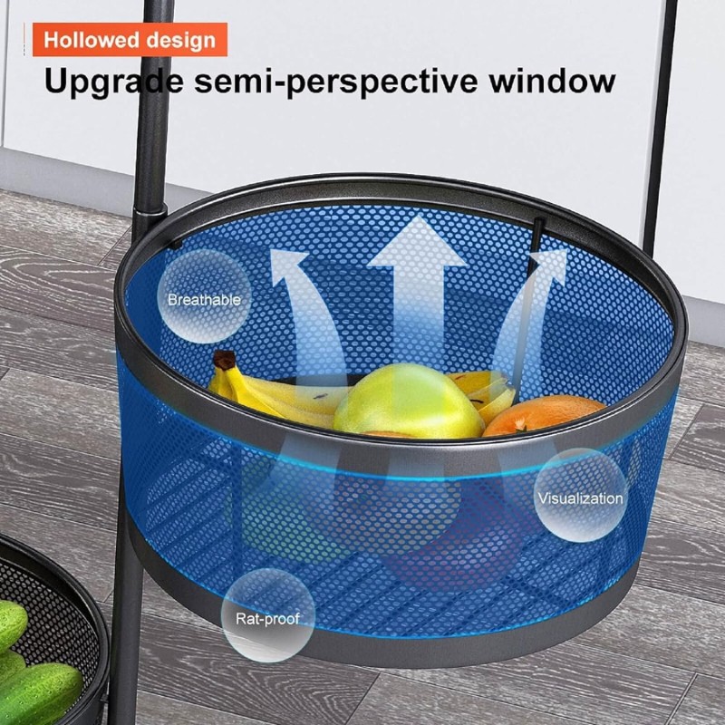 Cestino contenitore 3 piani rotazione 360°