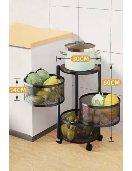 Cestino contenitore 3 piani rotazione 360°